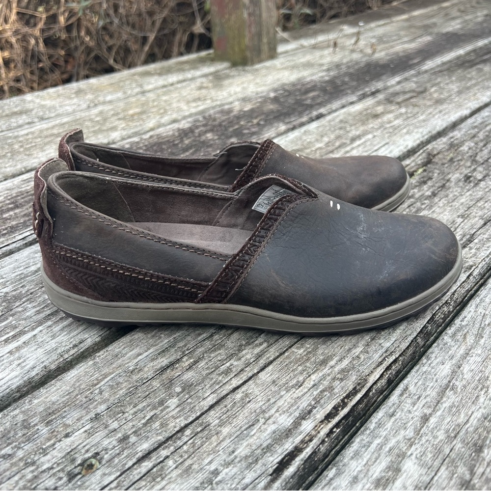 Merrell Coffee Bean Select Grip Brown Leather Slip-On Shoes